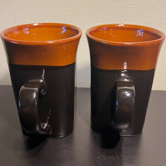Set of 2 ROYAL NORFOLK Stoneware  Mugs ~ Greenbrier International ~ Dark Brown - Picture 6 of 9